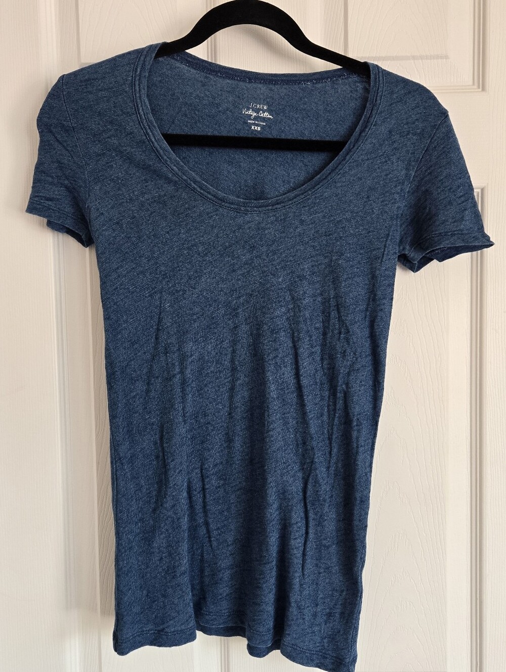 J. Crew Vintage Cotton Navy Scoop Neck Short Sleeve Tee In Size XXS